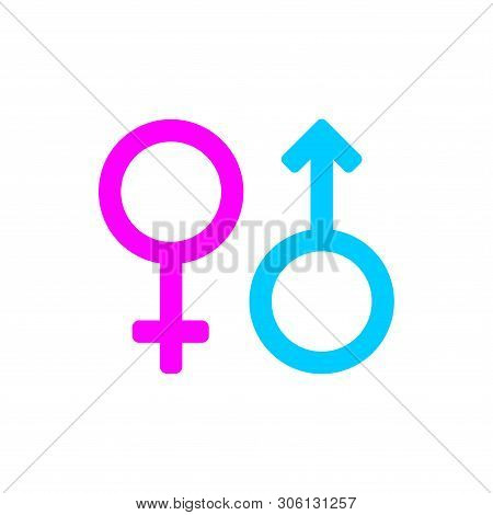 Male And Female Gender Symbols Icon Color Isolated On White Background From Body Parts Collection. M