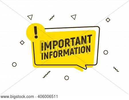 Important Attention Notice Sign. Announce Message Banner Important Information