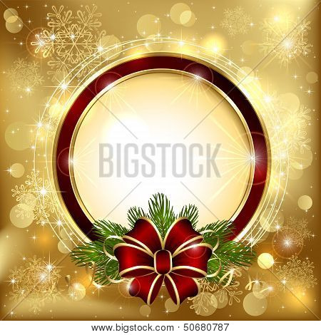 Christmas decoration on golden background