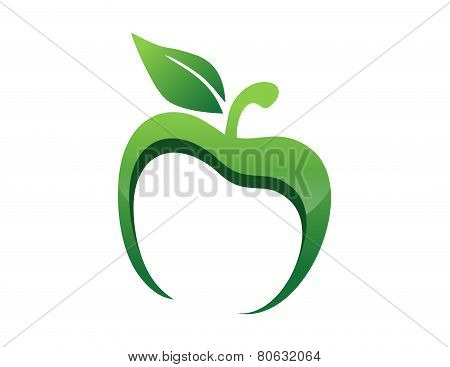 green apple logo nutrition fruit nature icon symbol vector design.