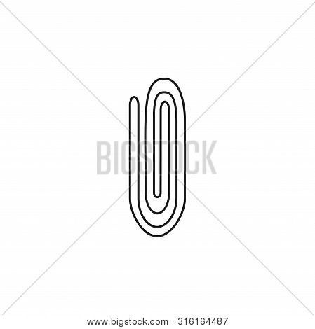 Paper Clip Sign, Attachment Icon - Paper Clip, Email Attachment, Attached File. Thin Line Pictogram 