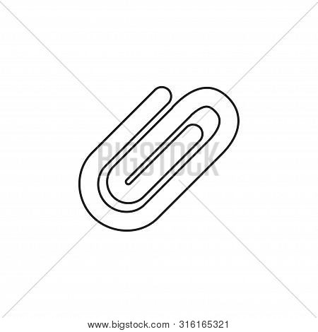 Paper Clip Sign, Attachment Icon - Paper Clip, Email Attachment, Attached File. Thin Line Pictogram 