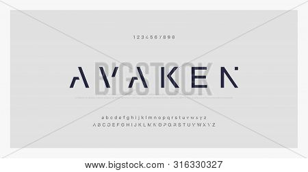 Abstract Minimal Modern Alphabet Fonts. Typography Technology Electronic Digital Music Future Creati