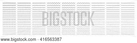 Zigzag Wave. Wavy Line. Undulate Zigzag. Curve And Squiggle Line. Wiggly Pattern For Divider, Sine A