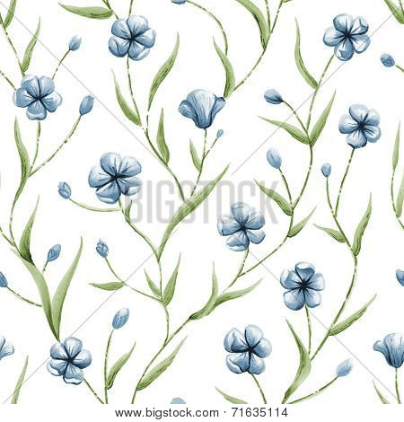 Illustration of seamless pattern with flowers