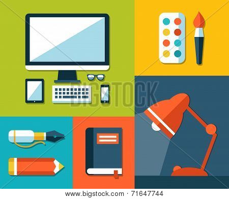 Illustration of school flat design composition