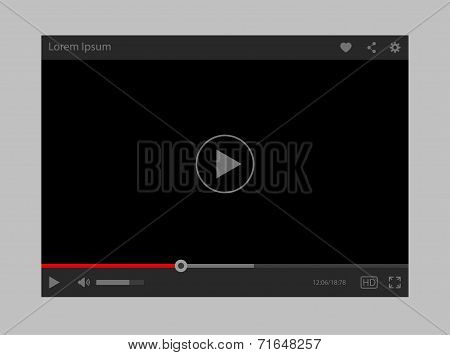 Modern flat video player interface