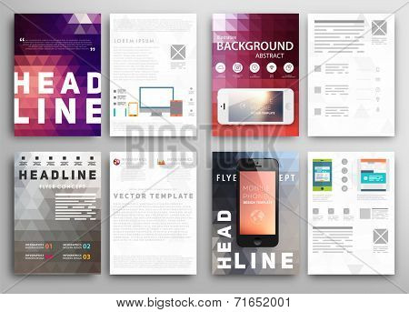 Abstract Triangle Geometric Vector Brochure Template. Flyer Layout. Flat Style. Infographic Elements.