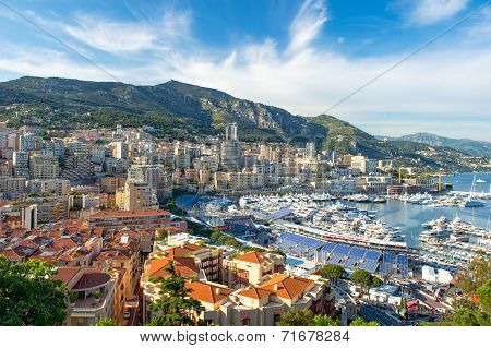 View Of Monaco Harbor Prepared For Formula 1 Grand Prix De Monaco