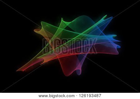 a smooth colorful wave on black background.