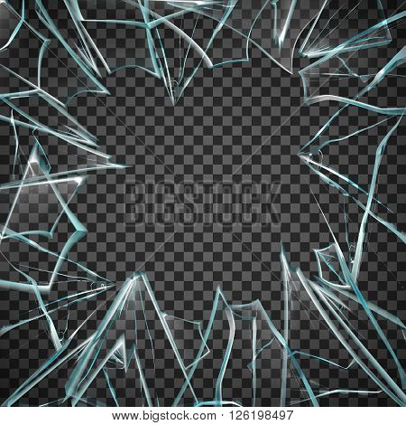 Broken Glass Frame. Broken Glass Transparent. Glass Transparent Frame. Broken Glass Illustration. Glass Realistic Illustration. Broken Glass Design. Glass Vector Illustration.