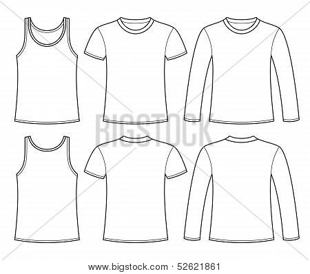 Singlet, T-shirt And Long-sleeved T-shirt Template