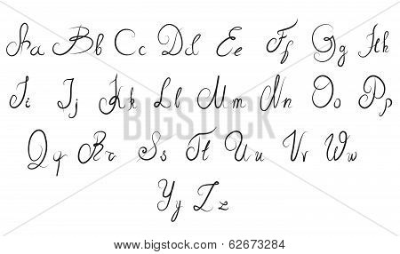 Vector Hand Drawn Calligraphic Alphabet