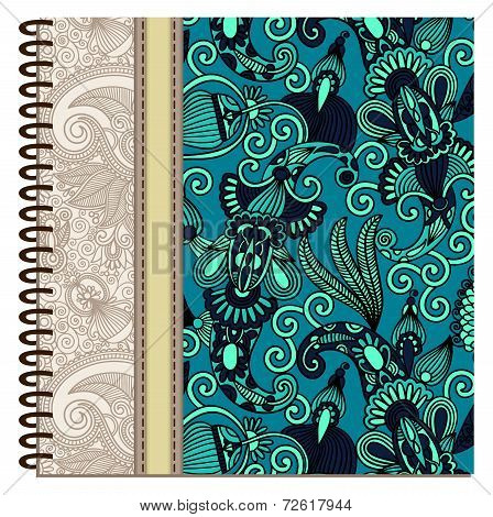 design of spiral ornamental notebook cover