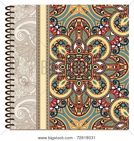 design of spiral ornamental notebook cover