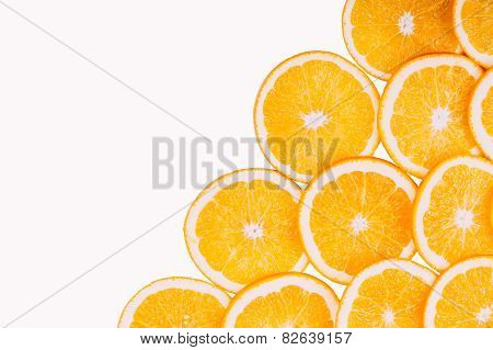 Orange Fruit Background. Summer Oranges. Healthy Food