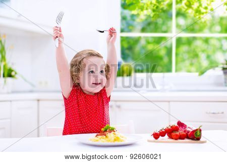 Child Eating Pasta