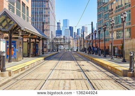 JERSEY CITY, NJ - CIRCA MARCH, 2016: Jersey City at daytime. Jersey City is the second most populous city in the U.S. state of New Jersey after Newark.