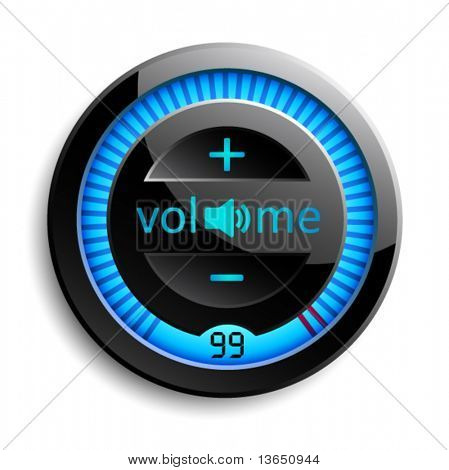 Volume control panel. Vector.