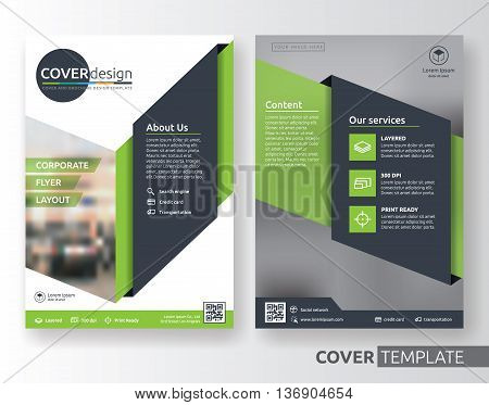 Multipurpose corporate business flyer layout design. Suitable for flyer brochure book cover and annual report. green and black color in A4 size template background with bleeds. Vector illustration