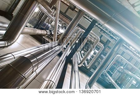 Industrial Zone, Steel Pipelines, Valves And Pumps