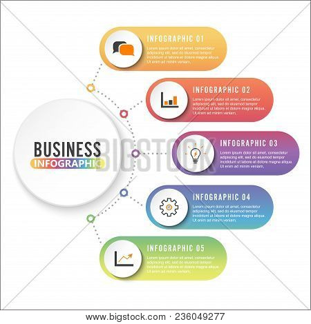 Business Data Visualization. Process Chart. Abstract Elements Of Graph, Diagram With 4 Steps, Option