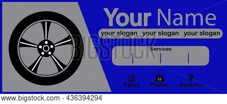 Banner For Auto Repair Shops, Graphic Art To Be Used In Automotive Stores And Auto Shops, Blue And G