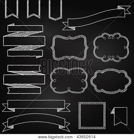 Vektor-Sammlung von Tafel Style Banner, Bänder und Frames