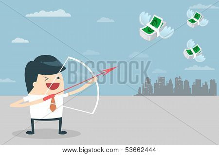 Businessman Target with money