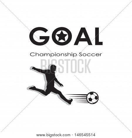 Goal icon. Goal award logo. Soccer goal background. Football champion competition. Europa, 2018 Soccer goal illustration, black and white. 2018 Football vector. International Championship Soccer winner. For Art, Print, Web design. World Cup Soccer Russia 