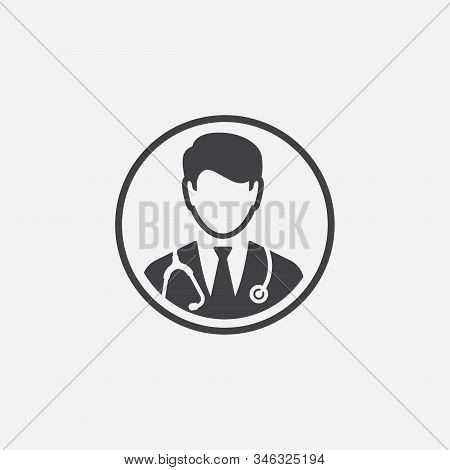 Doctor With Stethoscope Icon Design, Physician Doctor Flat Vector Icon For Apps And Websites, Doctor