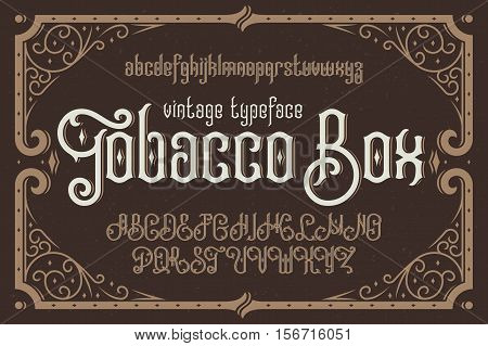 Vintage vector typeface named 