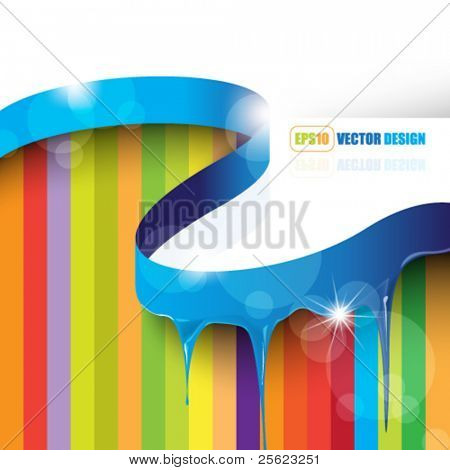 eps10 vector painted ribbon and colorful stripes design,