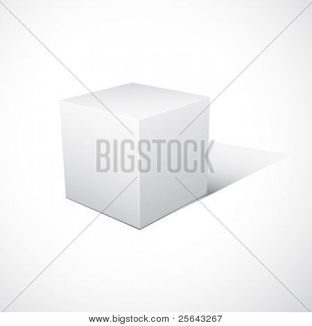 Vector cube on white background