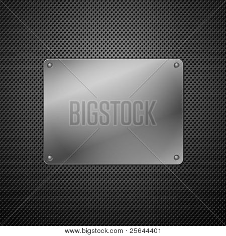 Metallic plaque for signage. Vector illustration