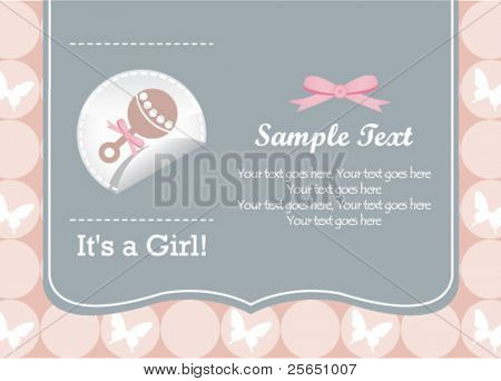 baby girl rattle invitation