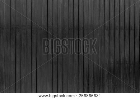 Black Wood Texture Background. Dark Wood Plank Abstract Background. Empty Black Wooden Wall. Wooden 