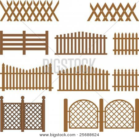Vektor aus Holz Zäune