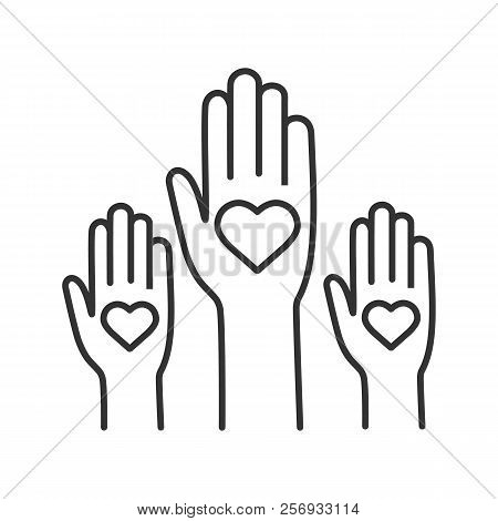 Unity In Diversity Linear Icon. No To Racism. Volunteers. Thin Line Illustration. Helping Hands. Vot