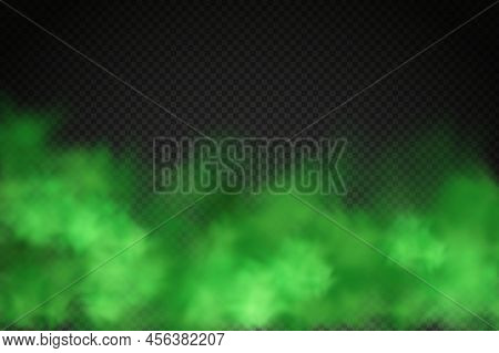 Smoke Or Poison Gases,chemical Toxic Vapour.green Stink Bad Smell.vector Realistic Set Of Stench Bre