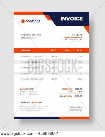 Corporate Modern Minimal Business Invoice Form Template. Invoicing Quotes, Money Bill, Tax Form, Pay