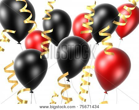 red and black balloons