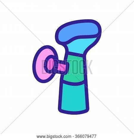 Breast Pump With Suction Cup Icon Vector. Breast Pump With Suction Cup Sign. Color Symbol Illustrati