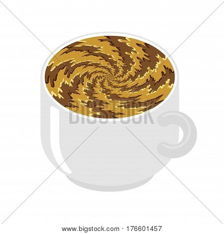 Hypnot Coffee Mug. Hypnosis Aroma Swirl. Invigorating Hypnotic Drink Isolated.