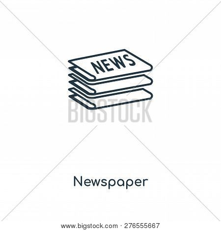 Newspaper Icon In Trendy Design Style. Newspaper Icon Isolated On White Background. Newspaper Vector