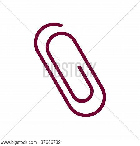 Attachment Icon Vector Illustration. Isolated Attach Symbol. Paper Clip Line Concept. Staple Graphic