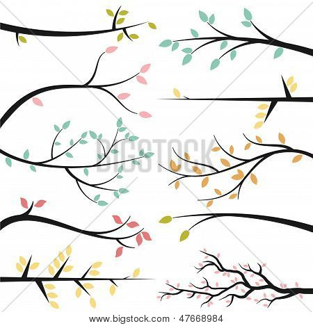 Vector Collection of Tree Branch Silhouettes