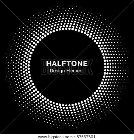 White Abstract Halftone Circle Logo Design Element