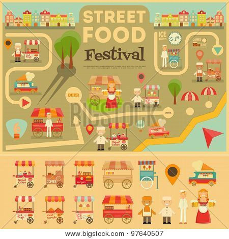 Street Food On City Map