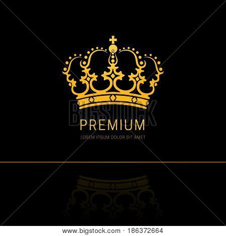 Vintage Crown abstract Logo design. King and Queen Royal symbol. Premium and luxury Logotype concept icon vector template.